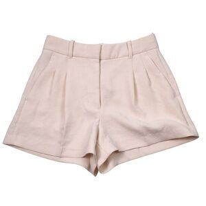 Aritzia High Waisted Pleated Shorts Size 4 Neutral Tailored Chic